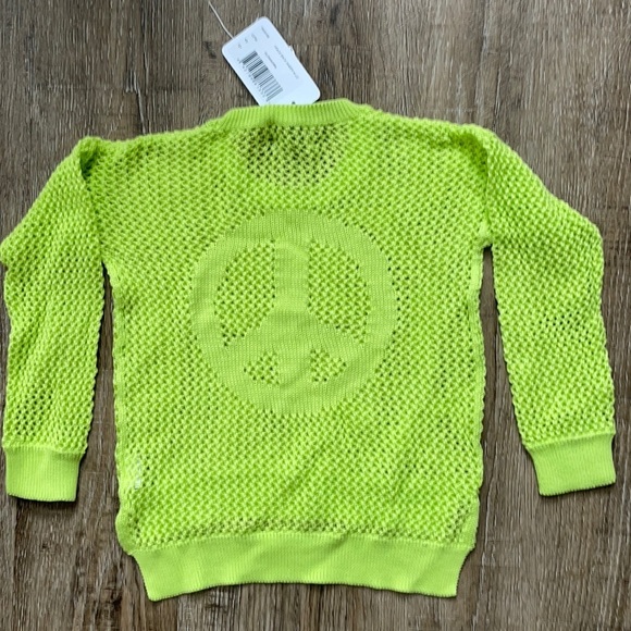 Autumn Cashmere Girls Peace Cotton Sweater Green 4/5 - Picture 2 of 3